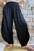 Lalli Damask Classic Tapered Barrel Leg Pant Black